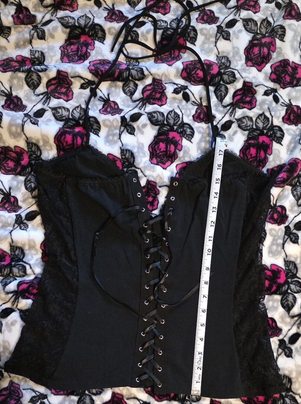‼️SOLD ON DEPOP‼️Demi Loon Black Lace Corset Top w/Adjustable Halter Tie Ribbon - Picture 10 of 11